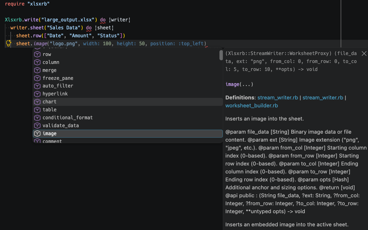 Ruby LSP Autocompletion & Type Signature Hints in VS Code